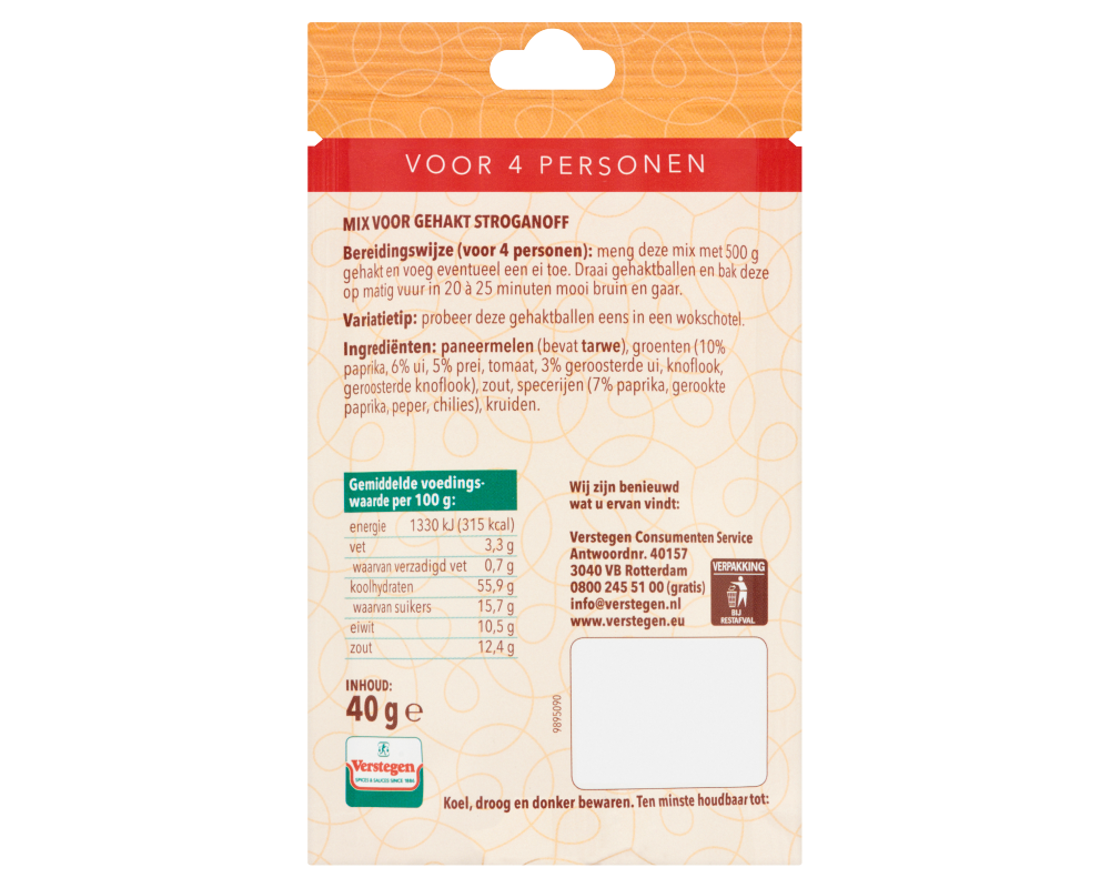 Mix voor Gehakt Stroganoff - Zakje