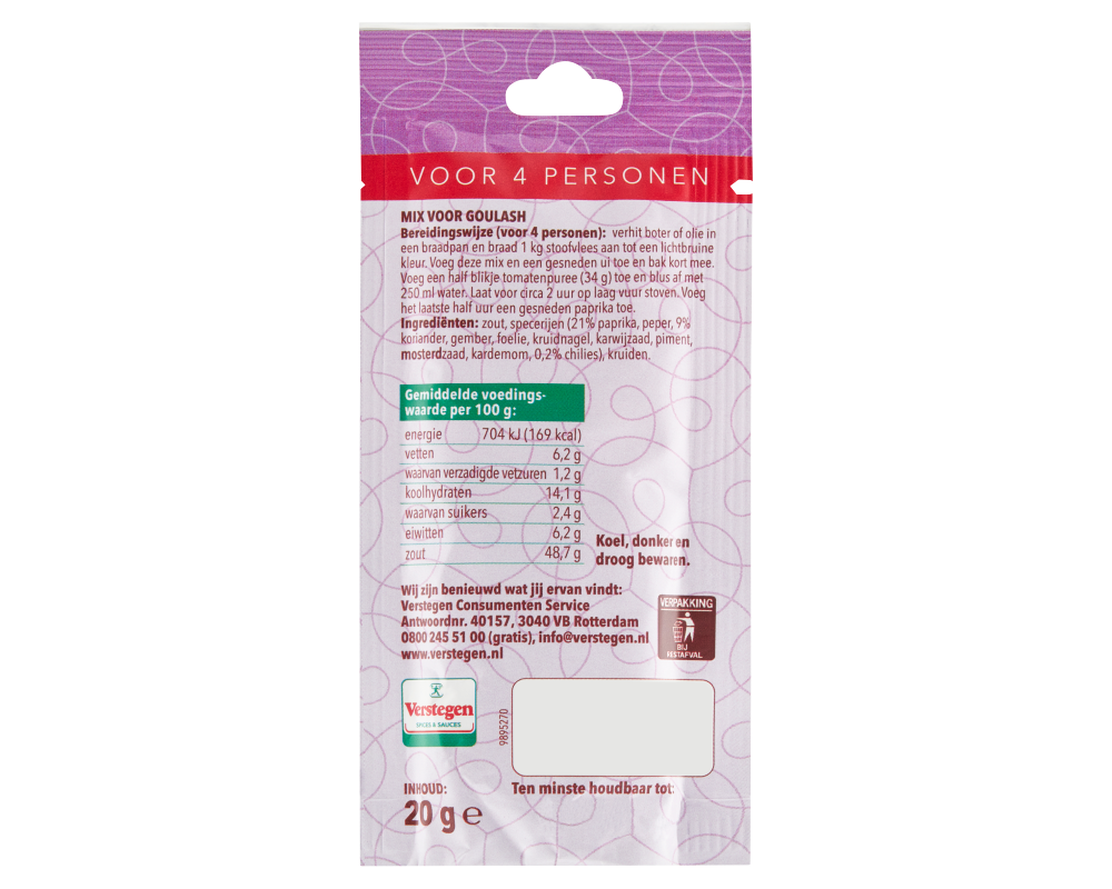 Mix voor Goulash - Zakje