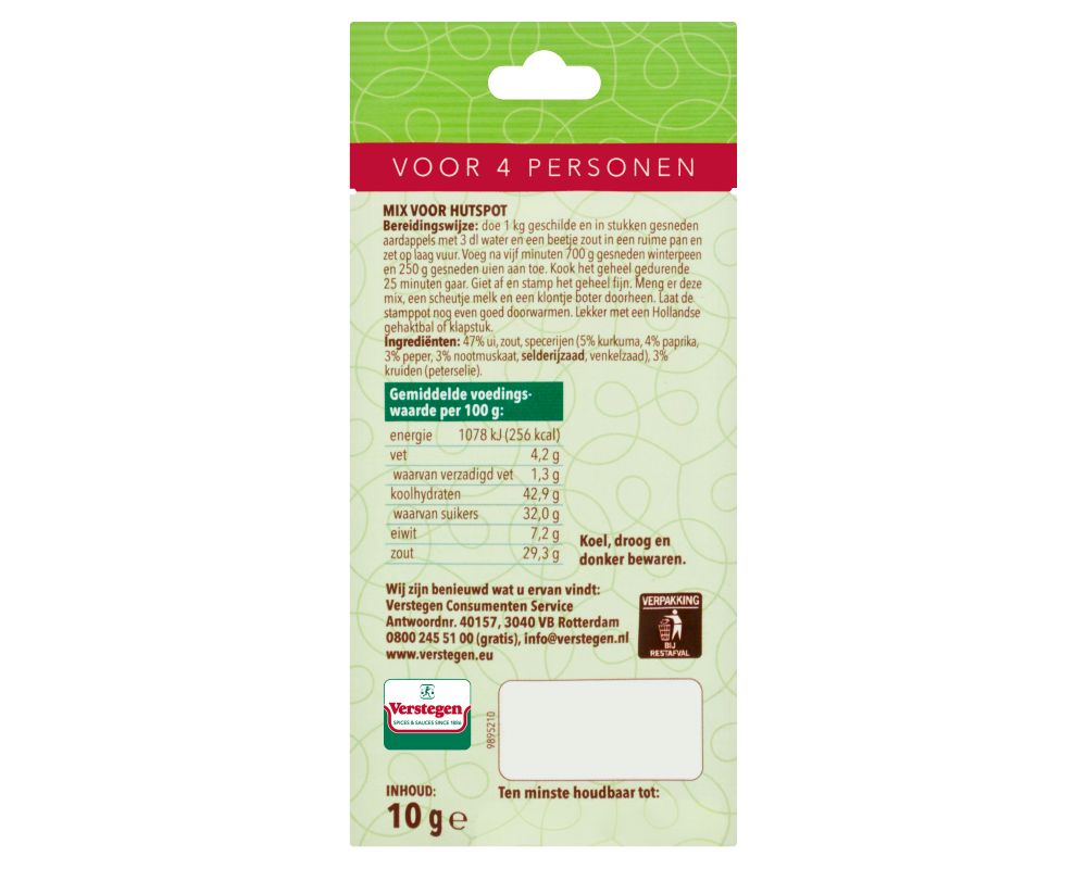 Mix voor Stamppot Hutspot - Zakje